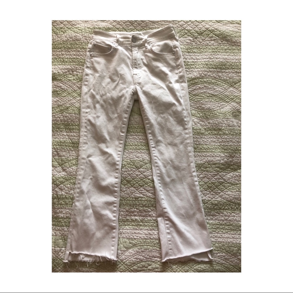 Mother Denim insider crop step fray white size 25